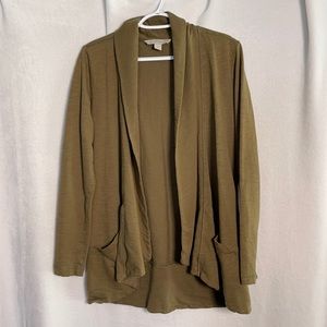 Olive Open Front Cardigan